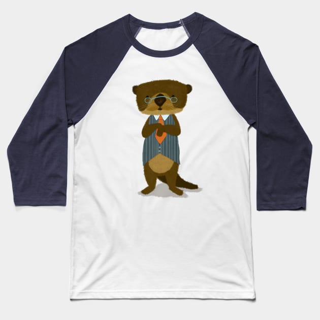 Mr. Otter Baseball T-Shirt by julianamotzko